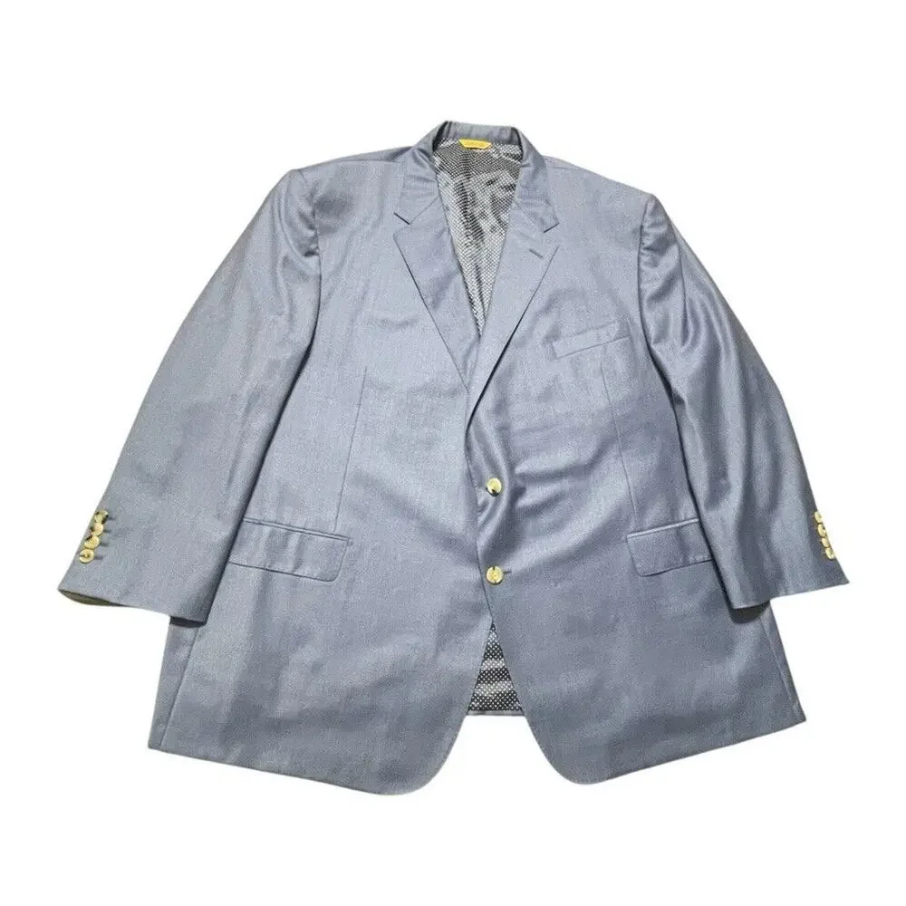 Hickey Freeman Suit Mens Sz 54 R Blue 2pc USA Loro Piana Tasmanian Pants 46 MINT